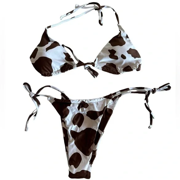 PRINCESS POLLY cow print country string bikini size large NWOT - Picture 6 of 9